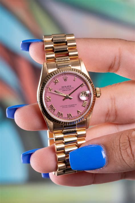 rolex watch pink|pink dial rolex watch.